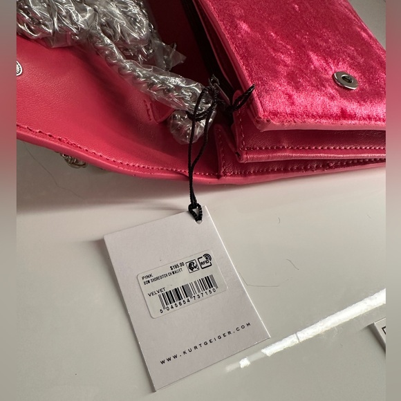 NWT Kurt Geiger Shoreditch Velvet Bow Bag - Picture 5 of 5